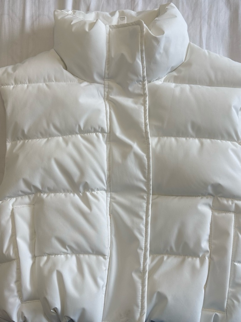 Garage White Quilted Puffer Vest